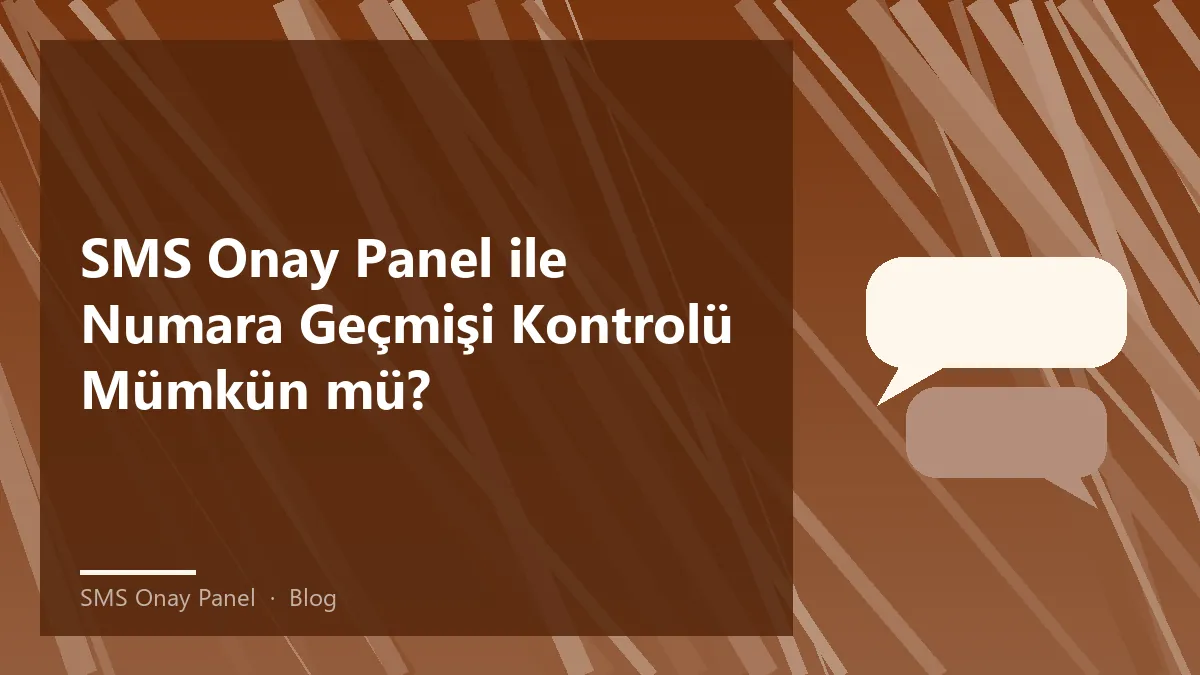 SMS Onay Panel kullanarak numara geçmişi kontrolü hakkında bilgi veriliyor.