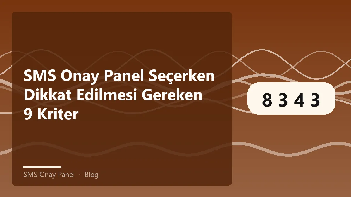 SMS Onay Panel ile ilgili bir görsel